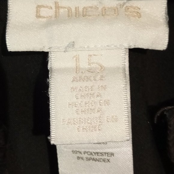 CHICOS Black Trousers/Pants sz 1.5 (10)  Ankle  Straight Leg  VGC - Picture 9 of 11